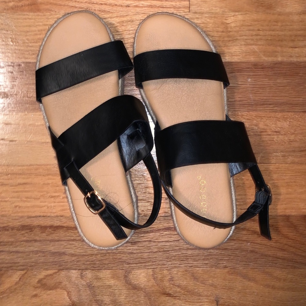 black sandals